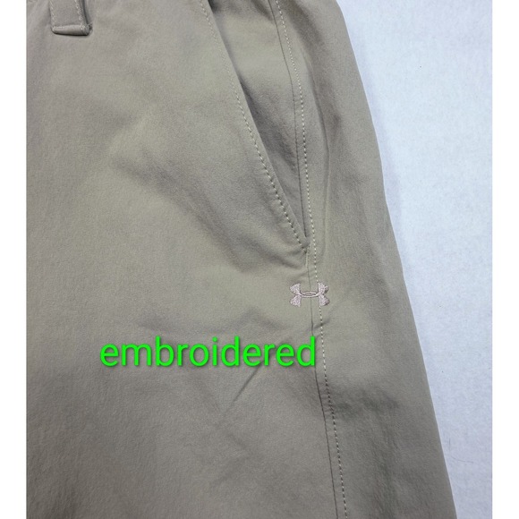 Under Armour Golf Shorts Mens 34 Beige Nylon Poly Stretch Chino LIMITED USE - Picture 2 of 7